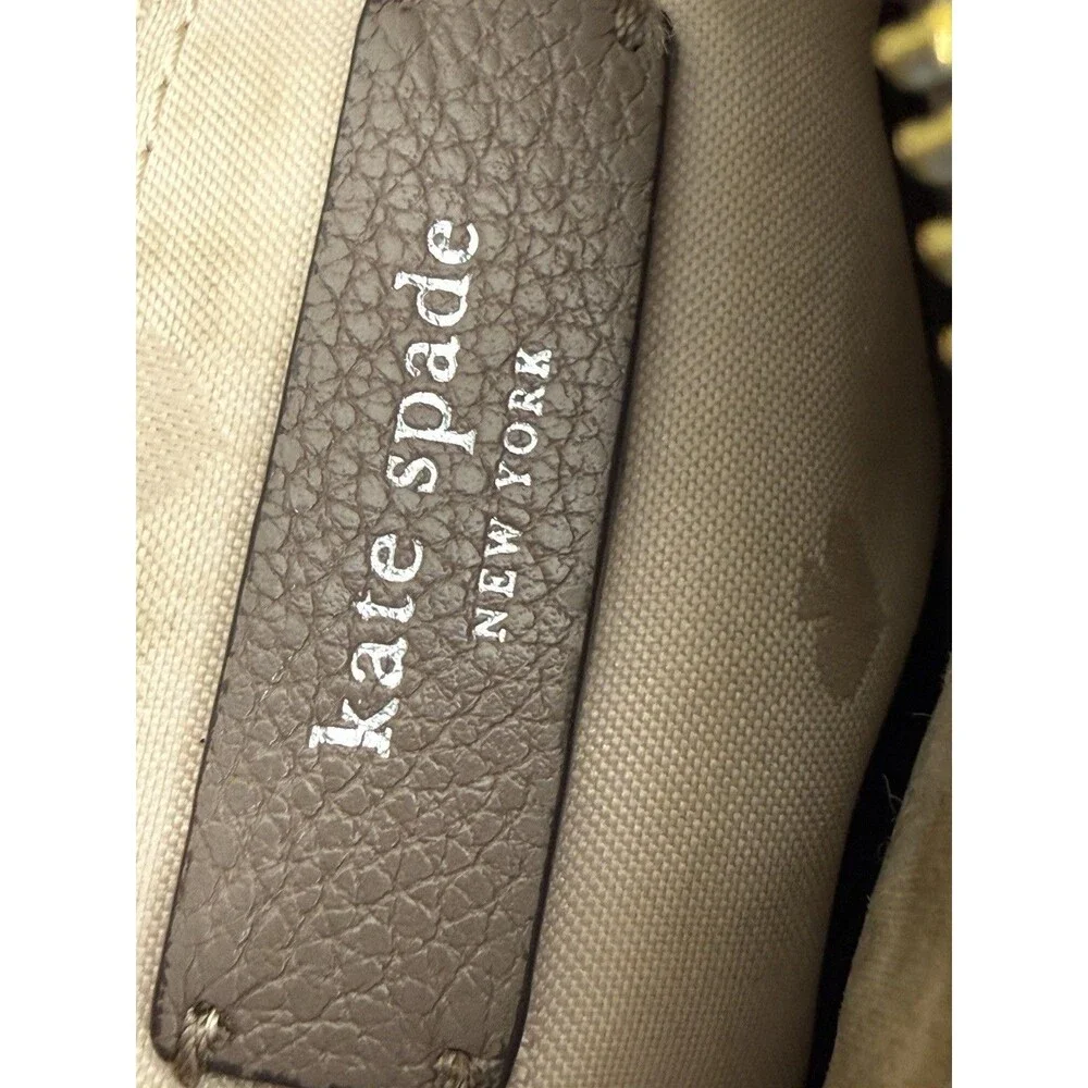 Kate Spade New York Brown Leather Crossbody Shoulder Bag Zip Purse Tote